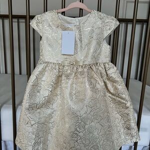 Elegant Cream Floral Kids Dress